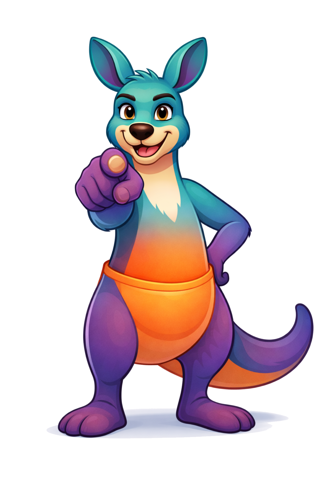 Roo pointing to call-to-action